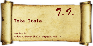 Teke Itala névjegykártya